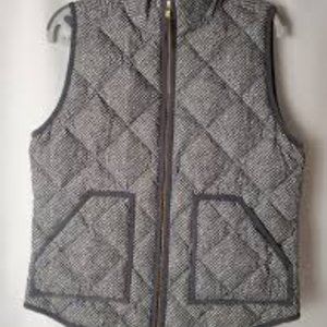J. Crew Gray Puffer Puffy Vest with Pockets and Double Zipper XS